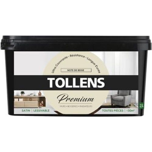 Peinture Tollens premium murs  boiseries et radiateurs note de beige satin 2 5L