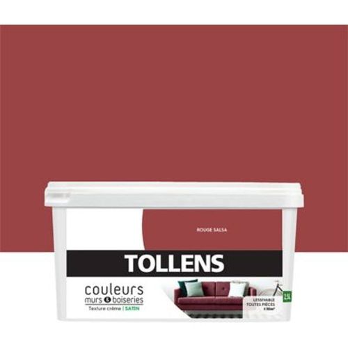 Peinture murs et boiseries Tollens rouge salsa satin 2 5L