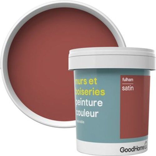 Peinture murs et boiseries GoodHome rouge Fulham satin 0 75L