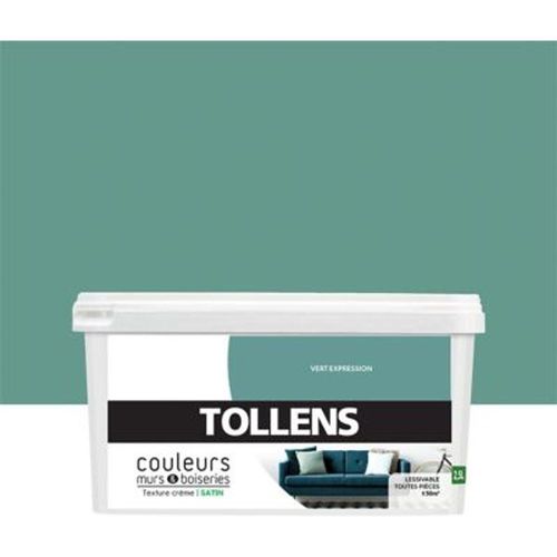 Peinture murs et boiseries Tollens vert expression satin 2 5L