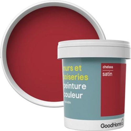Peinture murs et boiseries GoodHome rouge Chelsea satin 0 75L