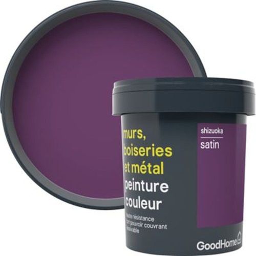 Peinture r?sistante murs  boiseries et m?tal GoodHome violet Shizuoka satin 0 75L