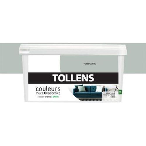 Peinture murs et boiseries Tollens vert poudr? satin 2 5L