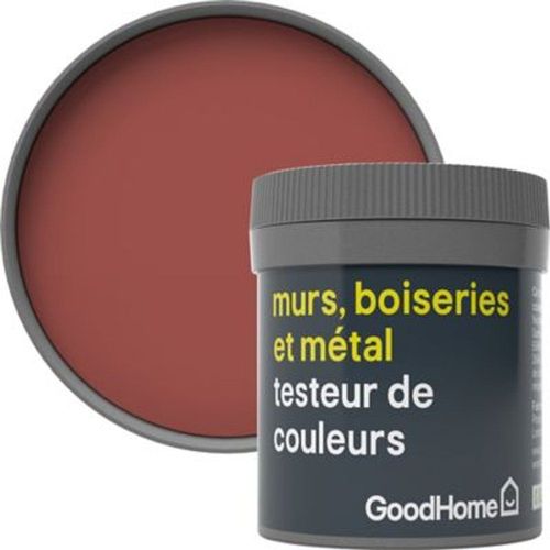 Testeur peinture r?sistante murs  boiseries et m?tal GoodHome rouge Fulham mat 50ml