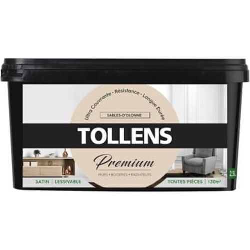 Peinture Tollens premium murs  boiseries et radiateurs sables d'olonne satin 2 5L