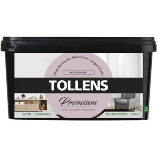 Peinture Tollens premium murs  boiseries et radiateurs rose poudr? satin 2 5L