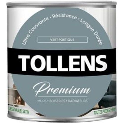 Peinture Tollens premium murs  boiseries et radiateurs vert po?tique satin 0 75L