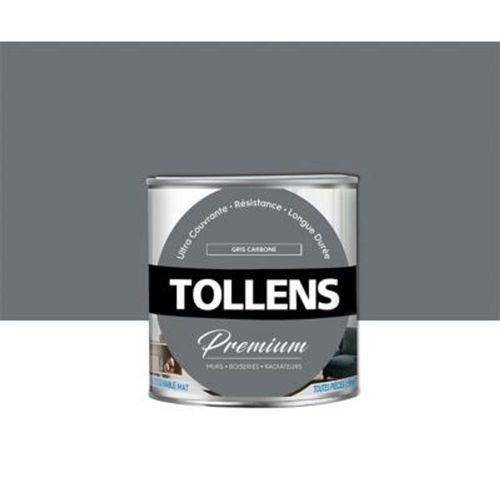 Peinture Tollens premium murs  boiseries et radiateurs gris carbone mat 0 75L