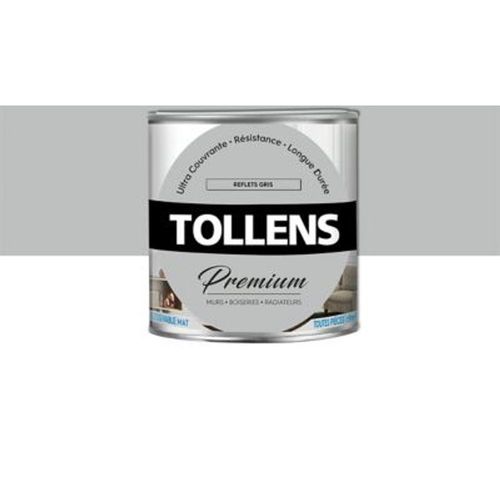 Peinture Tollens premium murs  boiseries et radiateurs reflets gris mat 0 75L