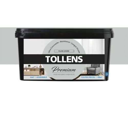 Peinture Tollens premium murs  boiseries et radiateurs plume l?g?re mat 2 5L
