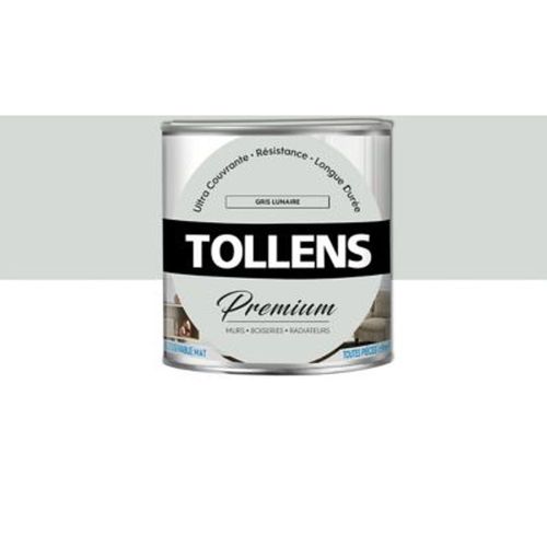 Peinture Tollens premium murs  boiseries et radiateurs gris lunaire mat 0 75L