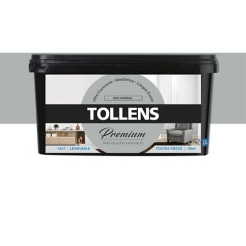 Peinture Tollens premium murs  boiseries et radiateurs gris min?ral mat 2 5L