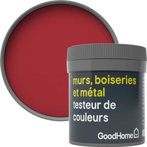 Testeur peinture r?sistante murs  boiseries et m?tal GoodHome rouge Chelsea mat 50ml