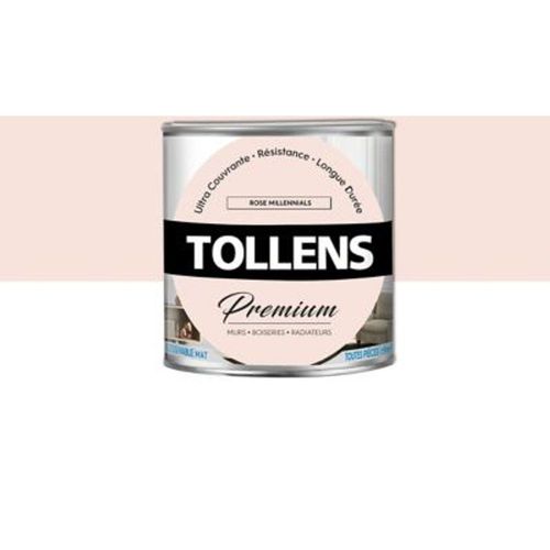 Peinture Tollens premium murs  boiseries et radiateurs rose millennials mat 0 75L