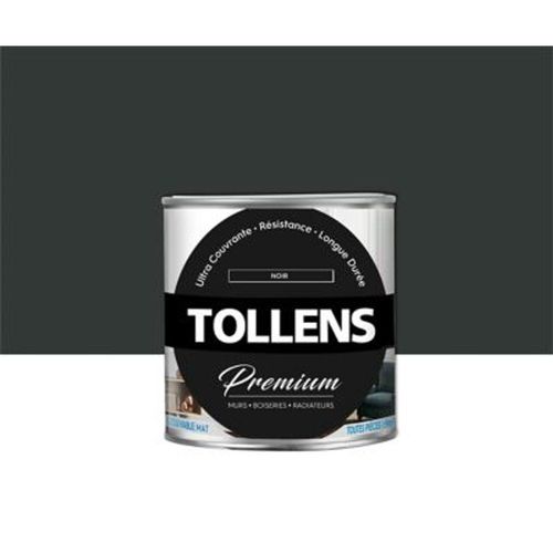 Peinture Tollens premium murs  boiseries et radiateurs noir mat 0 75L