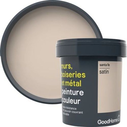 Peinture r?sistante murs  boiseries et m?tal GoodHome beige Santa Fe satin 0 75L