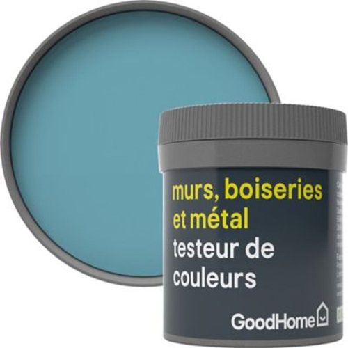 Testeur peinture r?sistante murs  boiseries et m?tal GoodHome bleu Nice mat 50ml