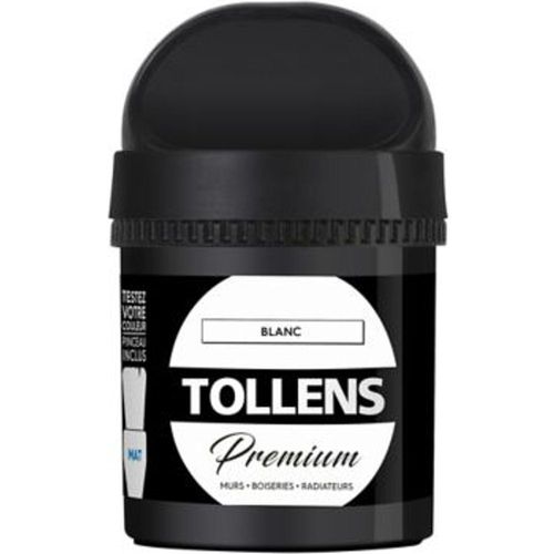 Testeur peinture Tollens premium murs  boiseries et radiateurs blanc mat 50ml