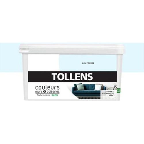 Peinture murs et boiseries Tollens bleu poudr? satin 2 5L