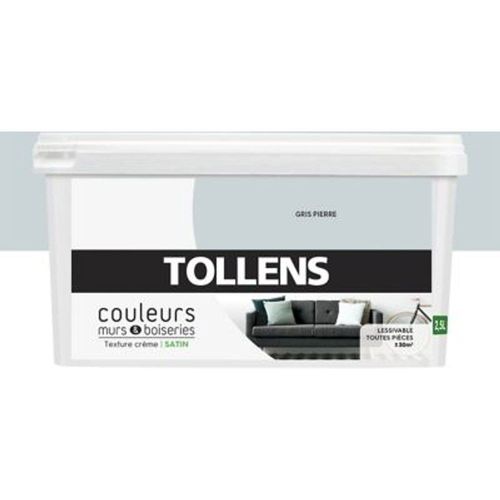 Peinture murs et boiseries Tollens gris pierre satin 2 5L