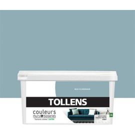 Peinture murs et boiseries Tollens bleu scandinave satin 2 5L