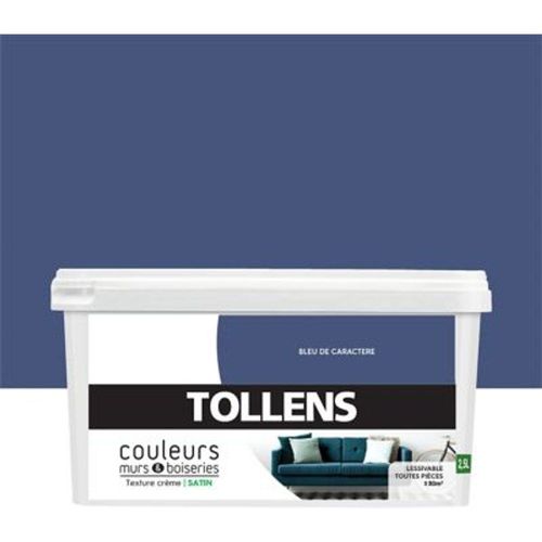 Peinture murs et boiseries Tollens bleu de caract?re satin 2 5L