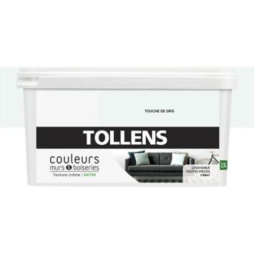 Peinture murs et boiseries Tollens touche de gris satin 2 5L