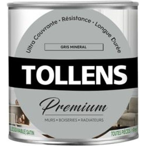 Peinture Tollens premium murs  boiseries et radiateurs gris min?ral satin 0 75L