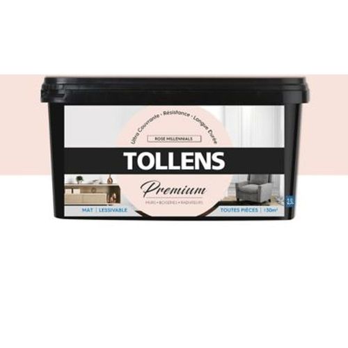 Peinture Tollens premium murs  boiseries et radiateurs rose millennials mat 2 5L