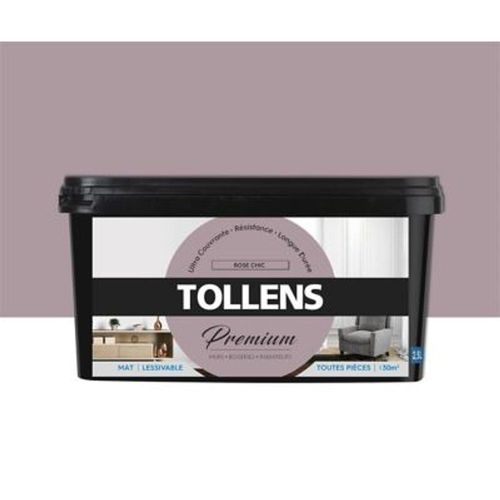 Peinture Tollens premium murs  boiseries et radiateurs rose chic mat 2 5L