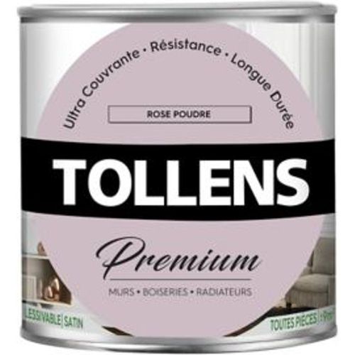 Peinture Tollens premium murs  boiseries et radiateurs rose poudr? satin 0 75L
