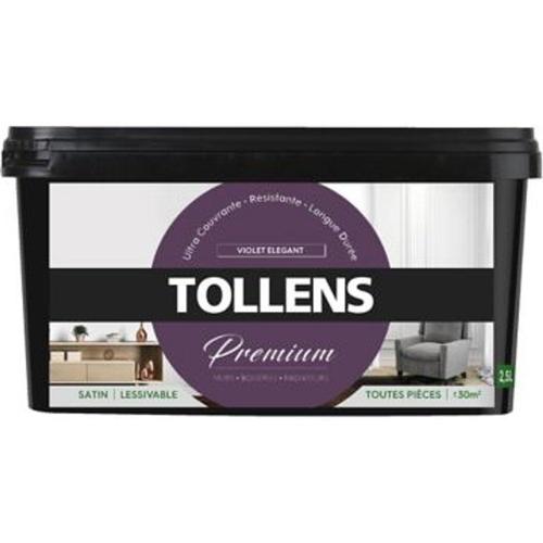 Peinture Tollens premium murs  boiseries et radiateurs violet ?l?gant satin 2 5L