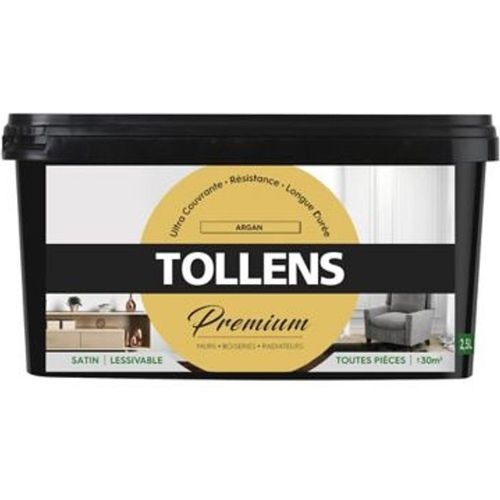 Peinture Tollens premium murs  boiseries et radiateurs argan satin 2 5L