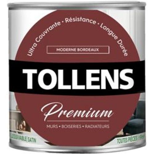 Peinture Tollens premium murs  boiseries et radiateurs moderne bordeaux satin 0 75L