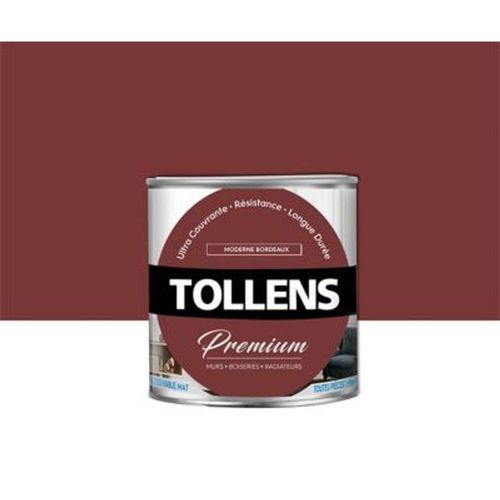 Peinture Tollens premium murs  boiseries et radiateurs moderne bordeaux mat 0 75L