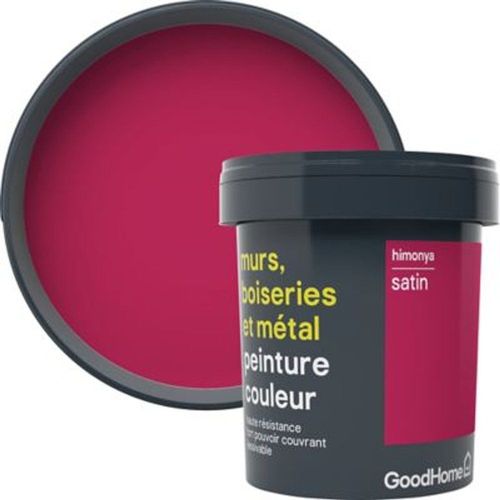 Peinture r?sistante murs  boiseries et m?tal GoodHome rose Himonya satin 0 75L