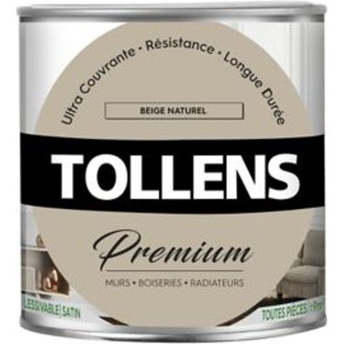 Peinture Tollens premium murs  boiseries et radiateurs beige naturel satin 0 75L