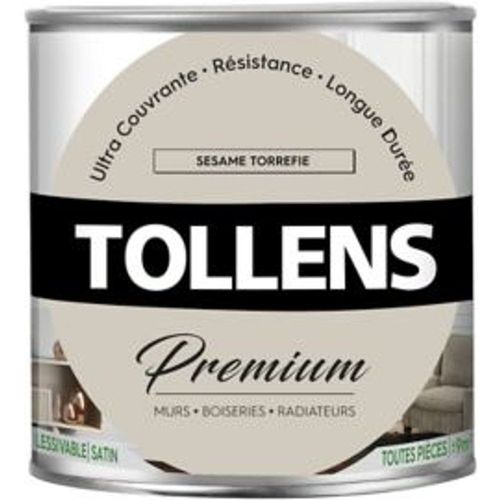 Peinture Tollens premium murs  boiseries et radiateurs s?same torr?fi? satin 0 75L