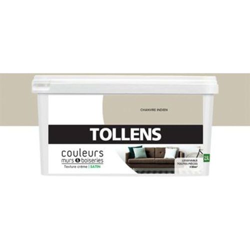Peinture murs et boiseries Tollens chanvre indien satin 2 5L