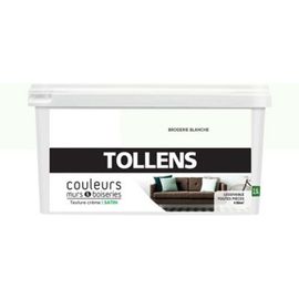 Peinture murs et boiseries Tollens broderie blanche satin 2 5L