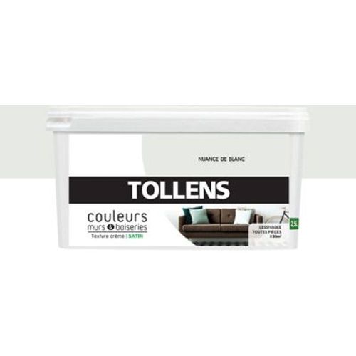 Peinture murs et boiseries Tollens nuance de blanc satin 2 5L