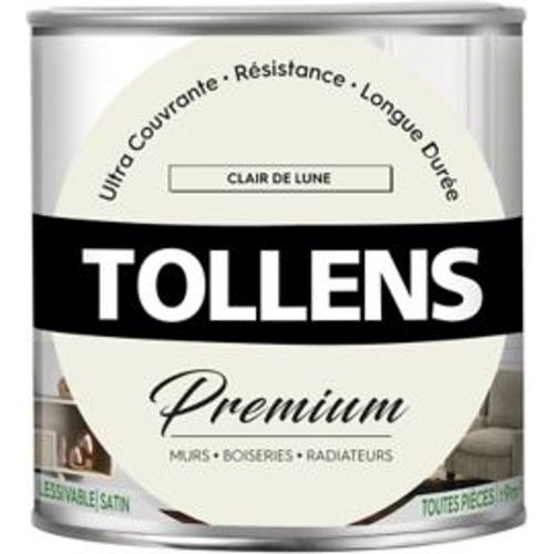 Peinture Tollens premium murs  boiseries et radiateurs clair de lune satin 0 75L