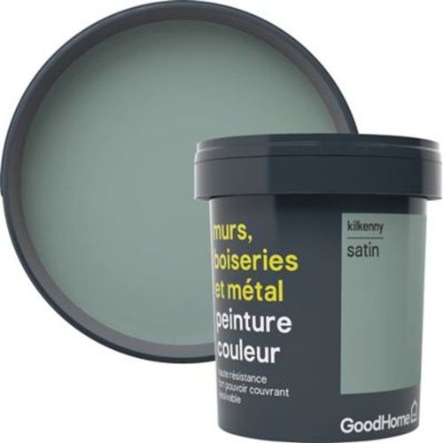 Peinture r?sistante murs  boiseries et m?tal GoodHome vert Kilkenny satin 0 75L