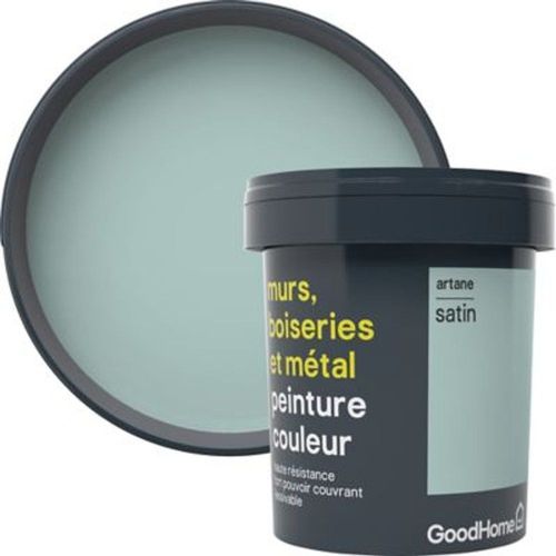 Peinture r?sistante murs  boiseries et m?tal GoodHome vert Artane satin 0 75L