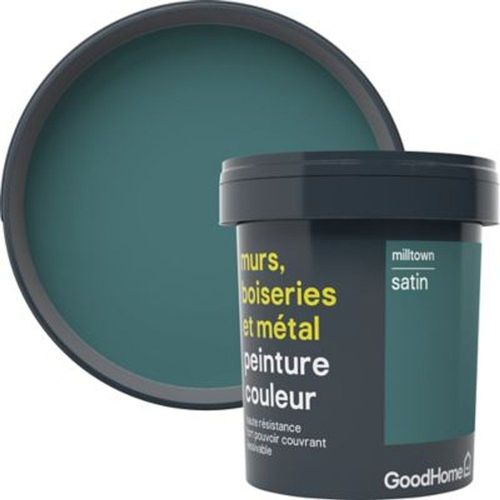 Peinture r?sistante murs  boiseries et m?tal GoodHome vert Milltown satin 0 75L