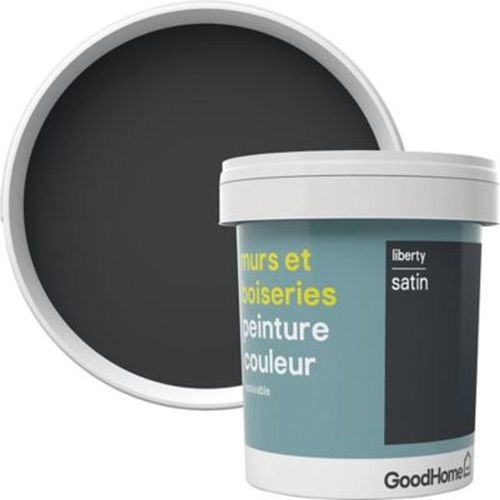 Peinture murs et boiseries GoodHome noir Liberty satin 0 75L