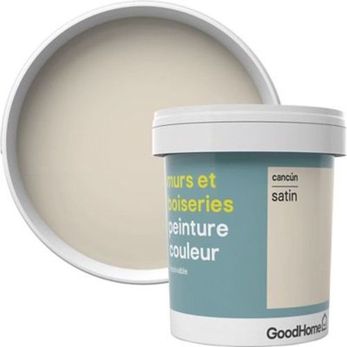 Peinture murs et boiseries GoodHome beige Canc?n satin 0 75L
