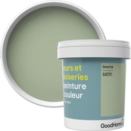 Peinture murs et boiseries GoodHome vert Limerick satin 0 75L