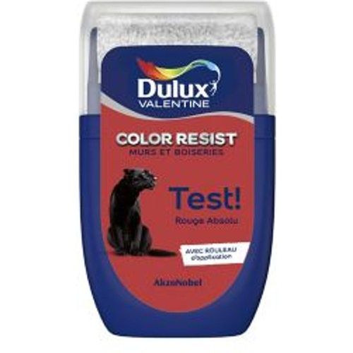 Testeur peinture murs et boiseries Dulux Valentine Color Resist rouge absolu mat 30ml