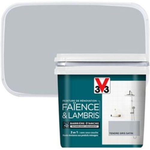 Peinture de r?novation fa?ence et lambris V33 tendre gris satin 750ml